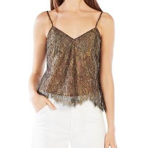 BCBG metallic lace cami